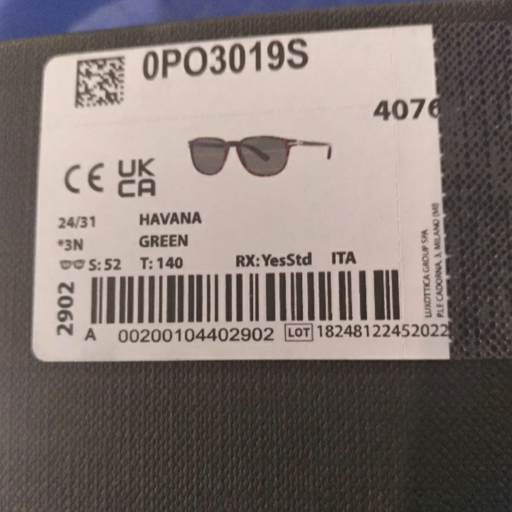 Persol 4076 tortoise frame , tempered  glass  Havana green  polarized  24/31